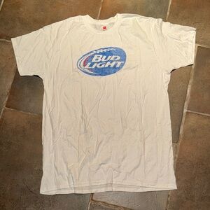NWOT Hanes Bud Light Beer short sleeve White T-Shirt Men or women unisex Sz XL